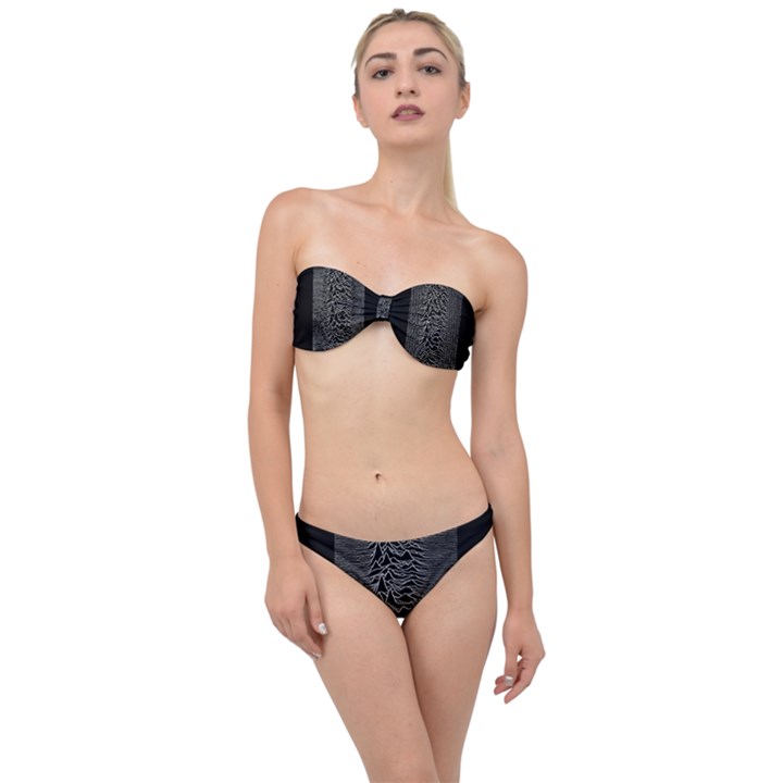 Grayscale Joy Division Graph Unknown Pleasures Classic Bandeau Bikini Set