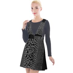 Grayscale Joy Division Graph Unknown Pleasures Plunge Pinafore Velour Dress