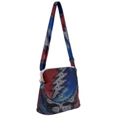 Grateful Dead Logo Zipper Messenger Bag by Sudhe