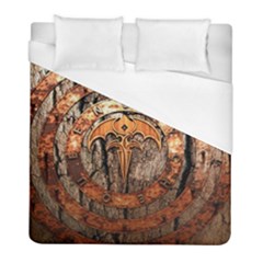 Queensryche Heavy Metal Hard Rock Bands Logo On Wood Duvet Cover (full/ Double Size) by Sudhe