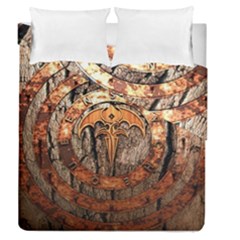 Queensryche Heavy Metal Hard Rock Bands Logo On Wood Duvet Cover Double Side (queen Size)