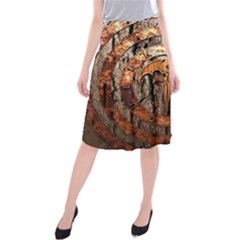 Queensryche Heavy Metal Hard Rock Bands Logo On Wood Midi Beach Skirt by Sudhe