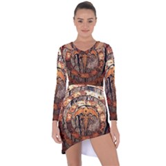 Queensryche Heavy Metal Hard Rock Bands Logo On Wood Asymmetric Cut-out Shift Dress by Sudhe