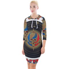 The Grateful Dead Quarter Sleeve Hood Bodycon Dress by Sudhe