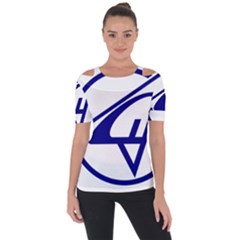 Sukhoi Aircraft Logo Shoulder Cut Out Short Sleeve Top by Sudhe