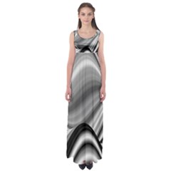 Waves Black And White Modern Empire Waist Maxi Dress by Pakrebo