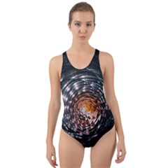 Abstract Fractal Pattern Galaxy Cut-out Back One Piece Swimsuit by Pakrebo