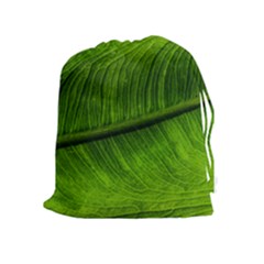 Green Leaf Plant Freshness Color Drawstring Pouch (xl) by Pakrebo