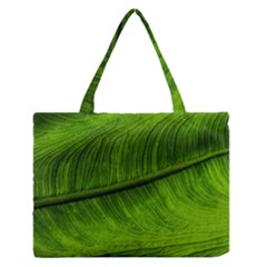Green Leaf Plant Freshness Color Zipper Medium Tote Bag by Pakrebo