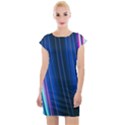 Abstract Fractal Pattern Lines Cap Sleeve Bodycon Dress View1