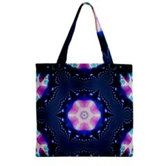 Abstract Fractal Pattern Colorful Zipper Grocery Tote Bag