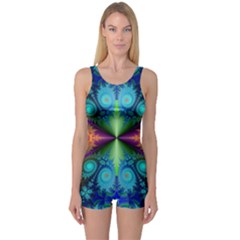 Fractal Fractal Background Design One Piece Boyleg Swimsuit