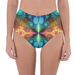 Fractal Fractal Background Design Reversible High-waist Bikini Bottoms by Pakrebo