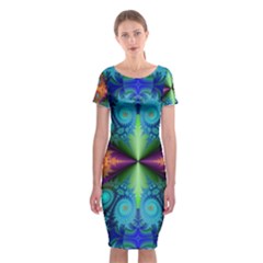 Fractal Fractal Background Design Classic Short Sleeve Midi Dress by Pakrebo