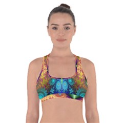 Fractal Fractal Background Design Cross Back Sports Bra by Pakrebo