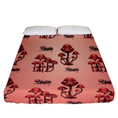 Funny Mushroom Pattern Fitted Sheet (queen Size) by FantasyWorld7