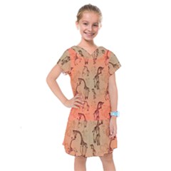 Cute Giraffe Pattern Kids  Drop Waist Dress by FantasyWorld7