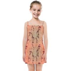 Cute Giraffe Pattern Kids  Summer Sun Dress by FantasyWorld7