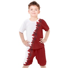 Kid s Canada Sport Sets Maple Leaf Tee and Shorts Set