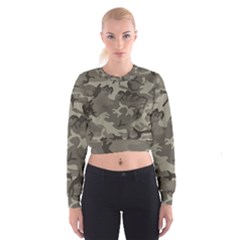 Camo Grey Cropped Sweatshirt by retrotoomoderndesigns