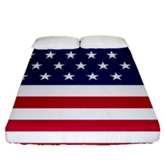 American Flag Fitted Sheet (queen Size) by Valentinaart