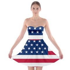 American Flag Strapless Bra Top Dress by Valentinaart