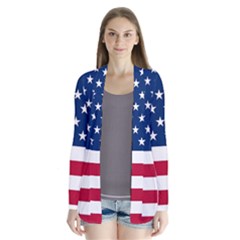 American Flag Drape Collar Cardigan by Valentinaart