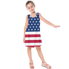 American Flag Kids  Sleeveless Dress by Valentinaart