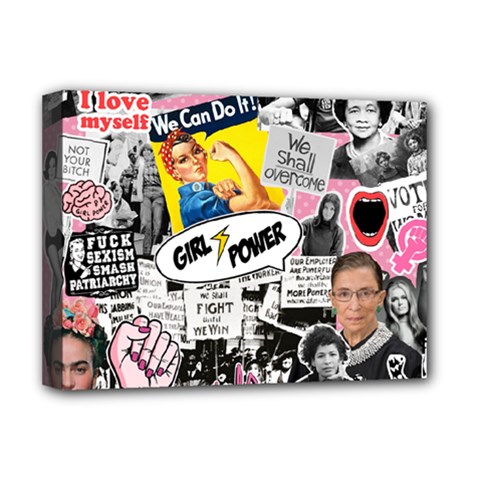Feminism Collage  Deluxe Canvas 16  X 12  (stretched)  by Valentinaart