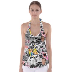 Feminism Collage  Babydoll Tankini Top by Valentinaart