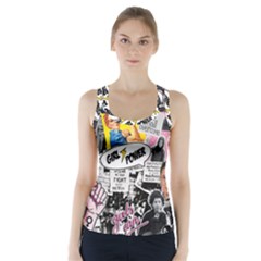 Feminism Collage  Racer Back Sports Top