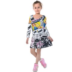 Feminism Collage  Kids  Long Sleeve Velvet Dress by Valentinaart