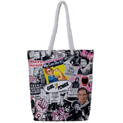 Feminism Collage  Full Print Rope Handle Tote (small) by Valentinaart