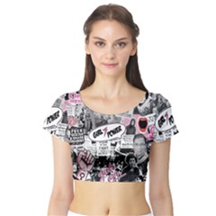 Feminism Collage  Short Sleeve Crop Top by Valentinaart