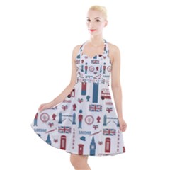 London Love Halter Party Swing Dress  by lucia