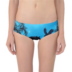 Awesome Black Wolf With Crow And Spider Classic Bikini Bottoms by FantasyWorld7