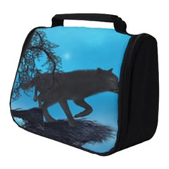 Awesome Black Wolf With Crow And Spider Full Print Travel Pouch (small) by FantasyWorld7