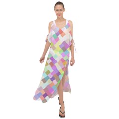 Mosaic Colorful Pattern Geometric Maxi Chiffon Cover Up Dress by Mariart