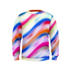 Vivid Colorful Wavy Abstract Print Kids  Sweatshirt by dflcprintsclothing