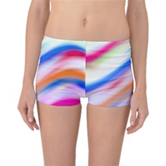 Vivid Colorful Wavy Abstract Print Boyleg Bikini Bottoms by dflcprintsclothing