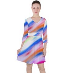 Vivid Colorful Wavy Abstract Print Ruffle Dress by dflcprintsclothing