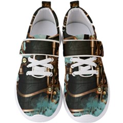 Spirit Of Steampunk, Awesome Train In The Sky Men s Velcro Strap Shoes by FantasyWorld7