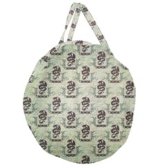 Awesome Chinese Dragon Pattern Giant Round Zipper Tote by FantasyWorld7