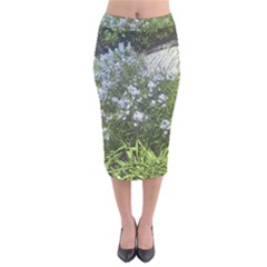 Lurie Garden Amsonia Velvet Midi Pencil Skirt by Riverwoman