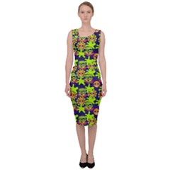 Smiley Background Smiley Grunge Sleeveless Pencil Dress