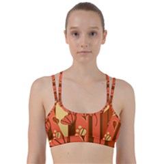 Amber Yellow Stripes Leaves Floral Line Them Up Sports Bra