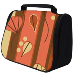 Amber Yellow Stripes Leaves Floral Full Print Travel Pouch (big) by Mariart