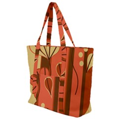 Amber Yellow Stripes Leaves Floral Zip Up Canvas Bag by Mariart