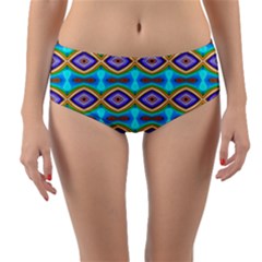 Abstract Colorful Unique Reversible Mid-waist Bikini Bottoms by Alisyart