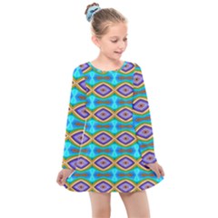 Abstract Colorful Unique Kids  Long Sleeve Dress